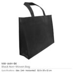 Black Non Woven Bags NW A4H BK 01