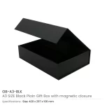 Black Plain Gift Box GB A3 BLK Details