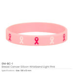 Breast Cancer Silicon Wristband 014 BC 1 Light Pink