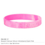 Breast Cancer Silicon Wristband 014 BC 2 Dark Pink