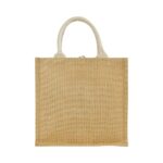 Jute Bag with Front Cotton Pocket and Button JSB 16 Back View