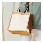 Jute Bag with Front Cotton Pocket and Button JSB 16 Sample 2