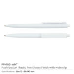 Plastic Pen White PPN103 WHT Details