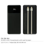 Powerbank with LED Screen 10K mAh PB 10K BLK