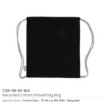 Recycled Cotton Drawstring Bags Black CSB 09 RE BLK
