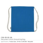 Recycled Cotton Drawstring Bags Light Blue CSB 09 RE LBL