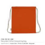 Recycled Cotton Drawstring Bags Orange CSB 09 RE ORE