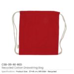 Recycled Cotton Drawstring Bags Red CSB 09 RE RED