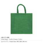 Reusable Square Jute Bags Green JSB 17 GRE