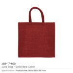 Reusable Square Jute Bags Red JSB 17 RED