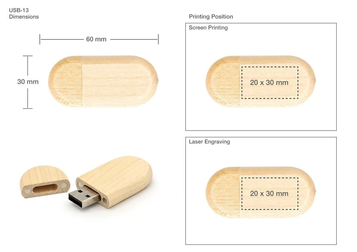 Wooden USB 13 Open details