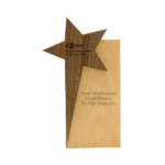 Engraved Star Design Wooden Trophy CR 53