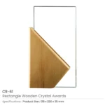 Rectangle Wooden Crystal Award CR 61 Details