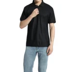 recycled polo shirt black pw