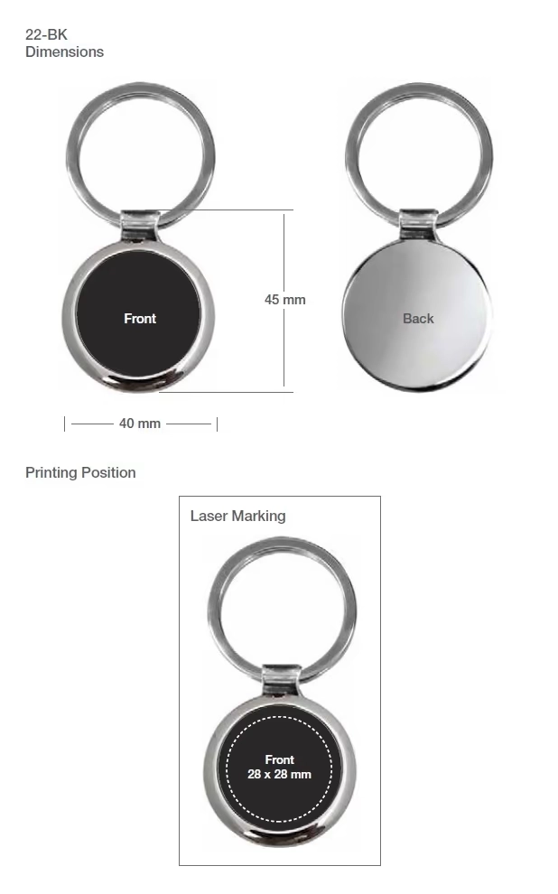 round logo metal keychain 22 details