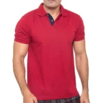 santhome polo shirt red navy pw