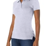 womens polo shirt grey melange pw 1