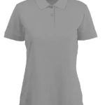 womens polo shirt grey melange pw